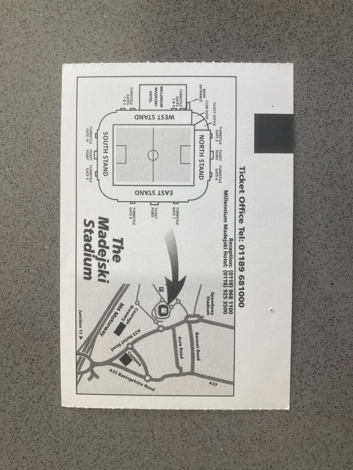Reading v Southampton 2003-04 Match Ticket