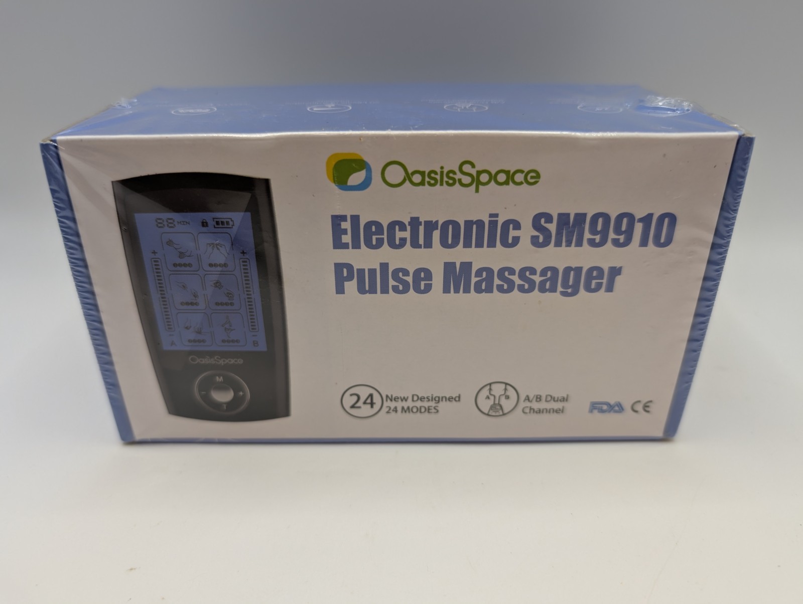 OasisSpace SM9910 Electronic Pulse Massager TENS Unit 24 Modes NEW