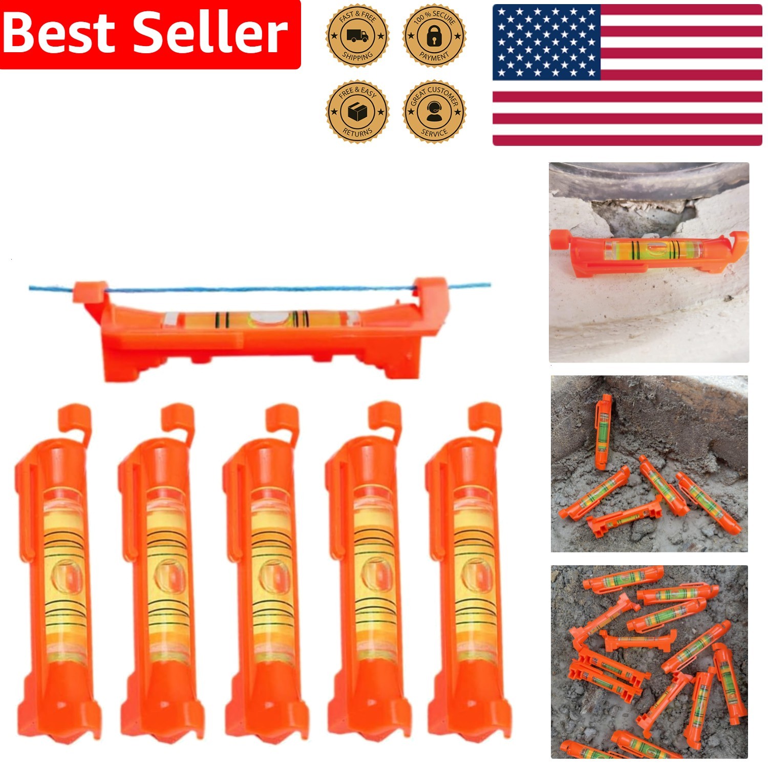 Durable Acrylic String Level Set 5 for Construction Grading Flooring Landscaping