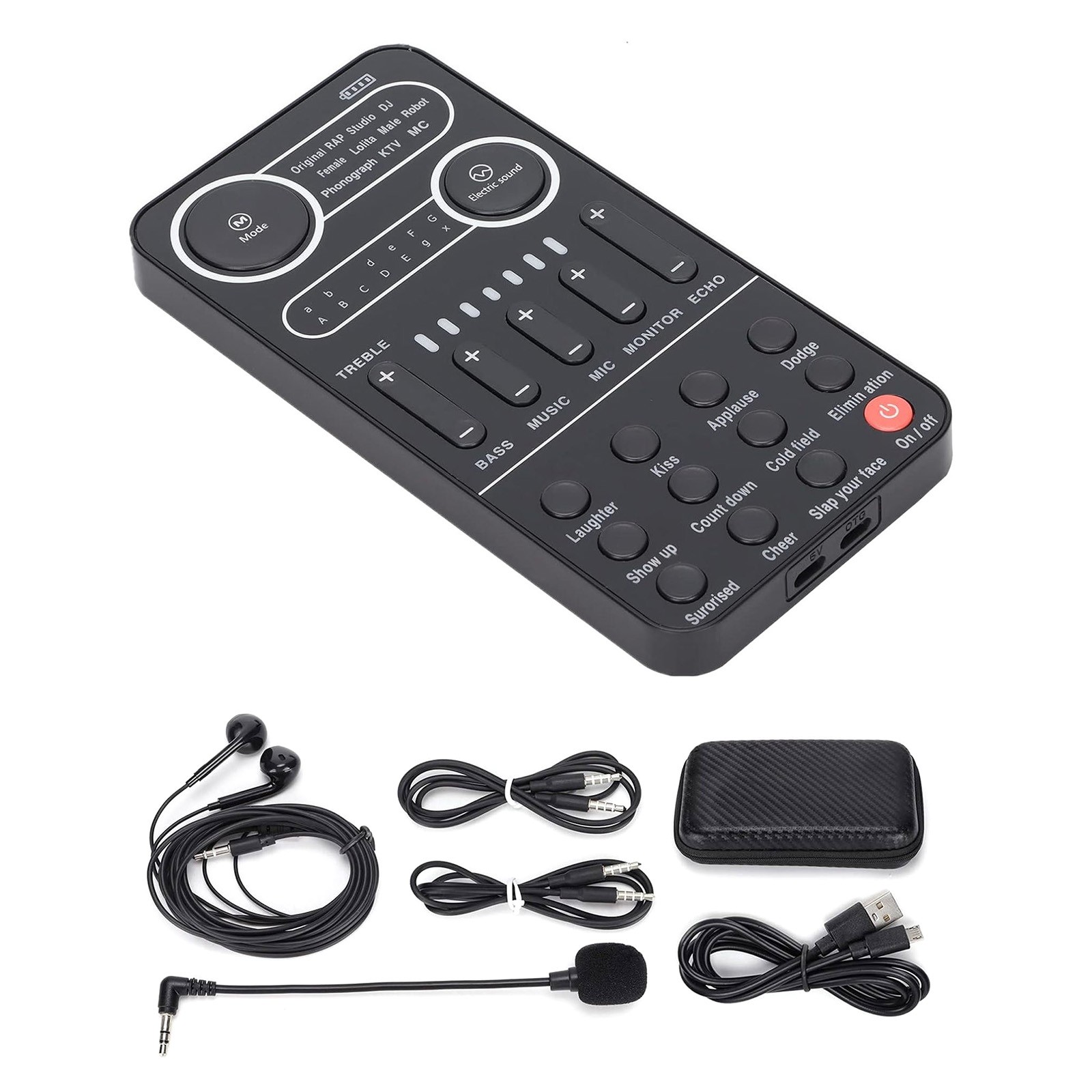 For Podcast Sound Card Portable Mixer with Evading Function 13 Adjustable Stones
