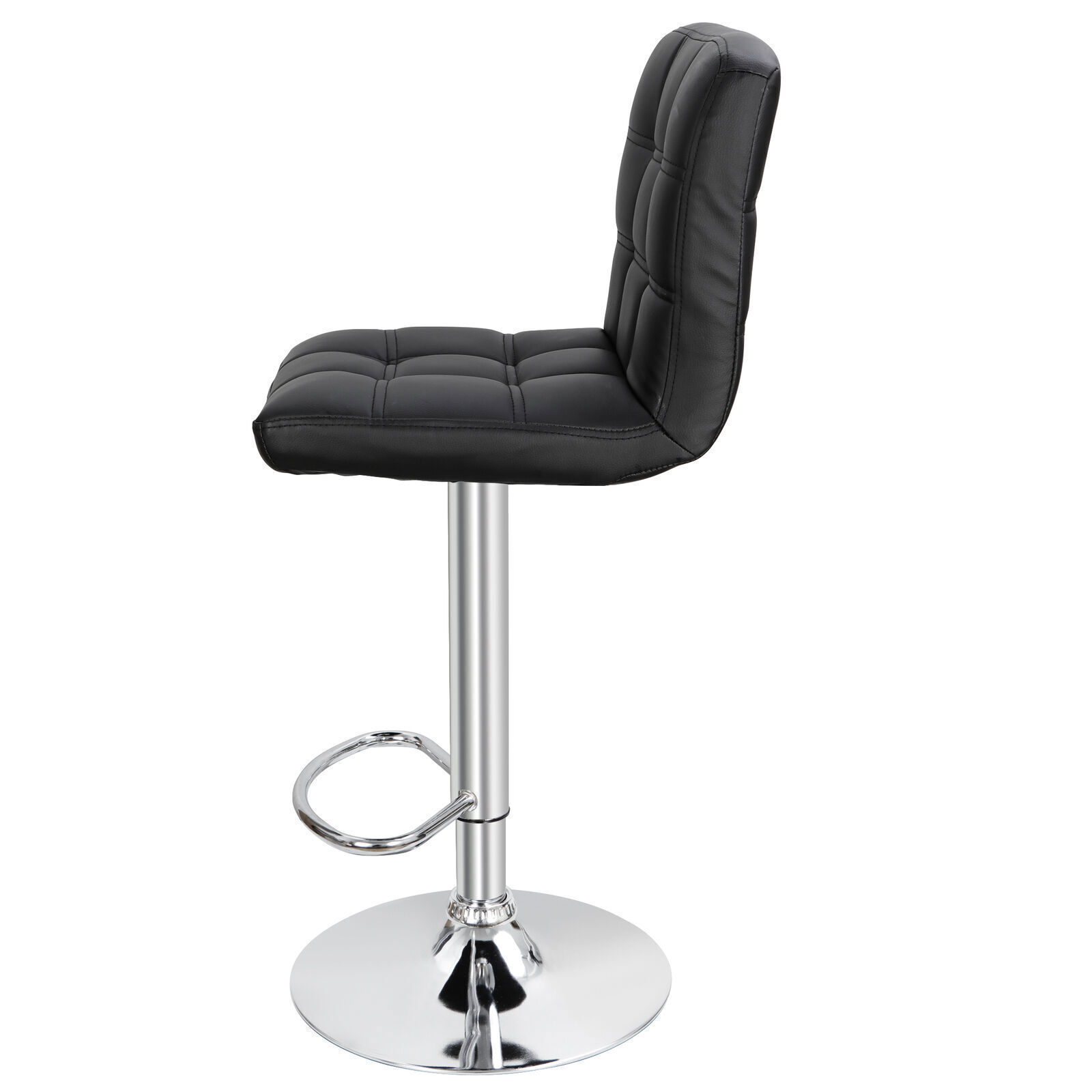 4 PCS Adjustable Swivel PU Leather Bar Stools Chairs with Back Living Room