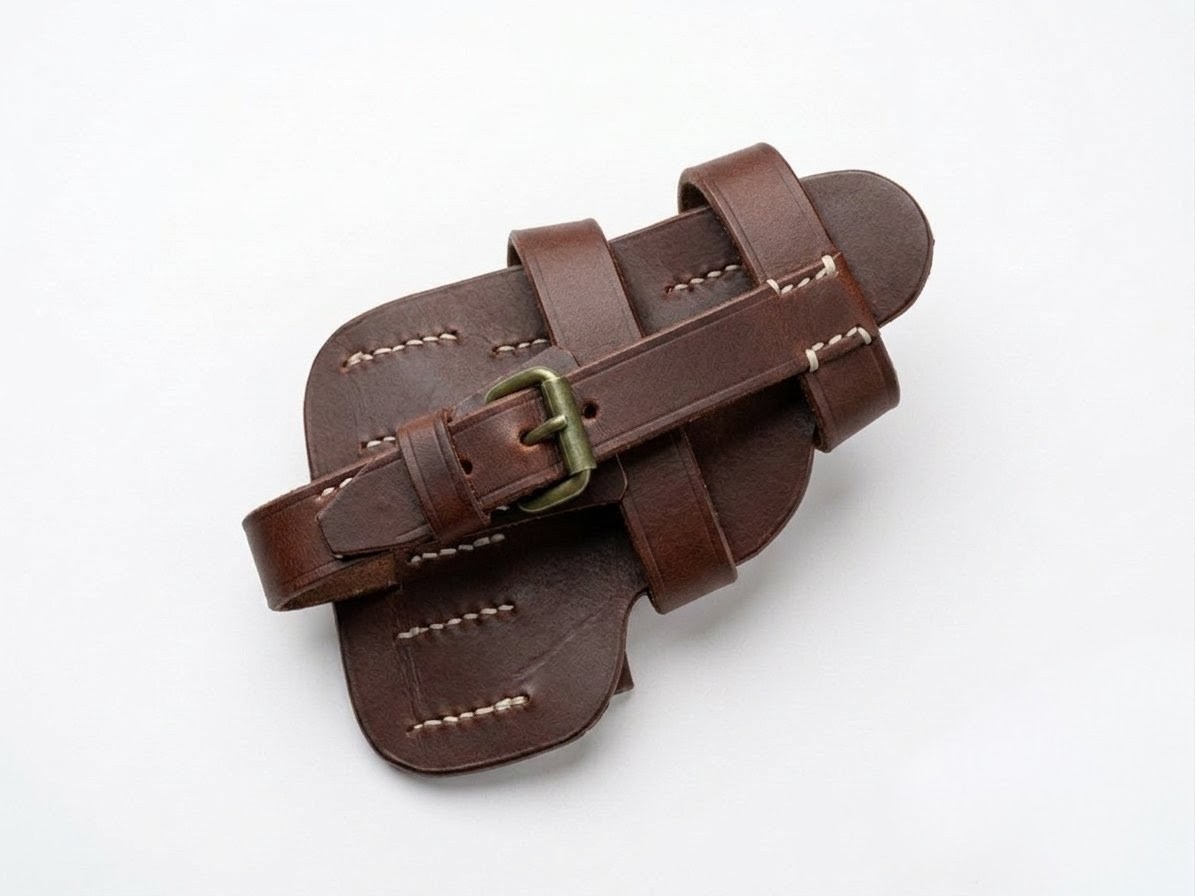 WW2 WWII GERMAN P38 9MM Open Brown Leather Holster For P-38 Reproduction.