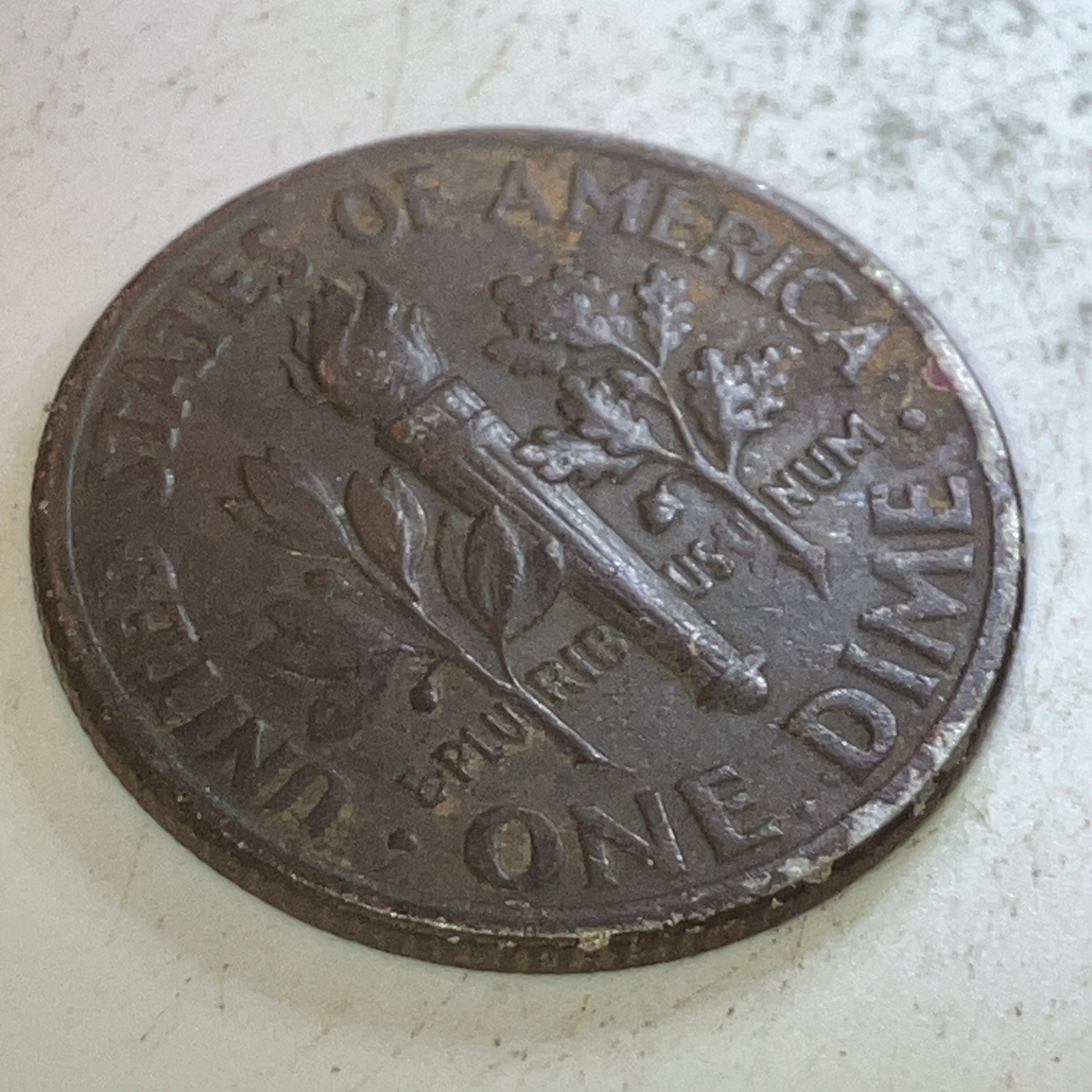 1994 D Improperly Annealed Dime Error Brown Copper Color