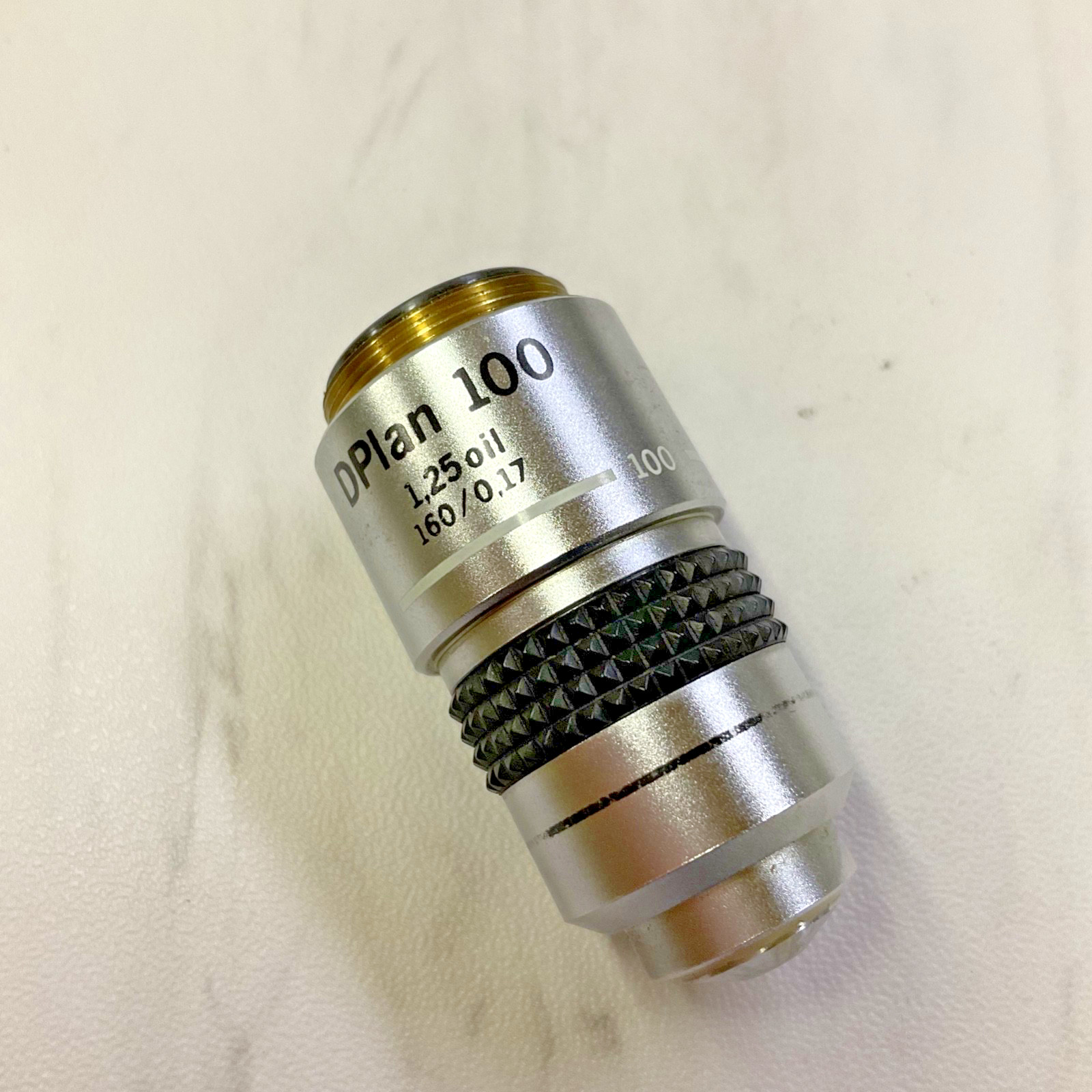 Olympus Japan DPlan 100 1.25 oil 160/0.17 Microscope Objective Tested
