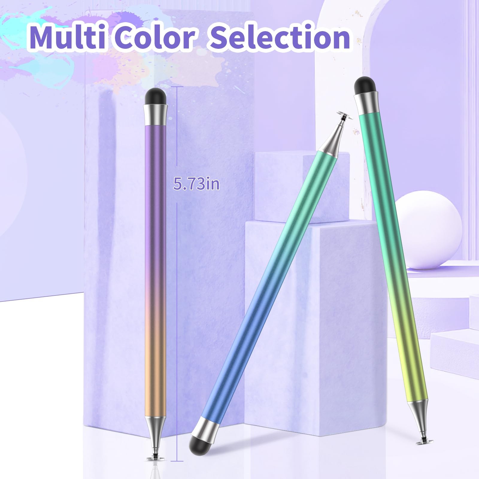 Stylus Pens for Touch Screens, Round Disk Tip Pen Corlorful-3pcs