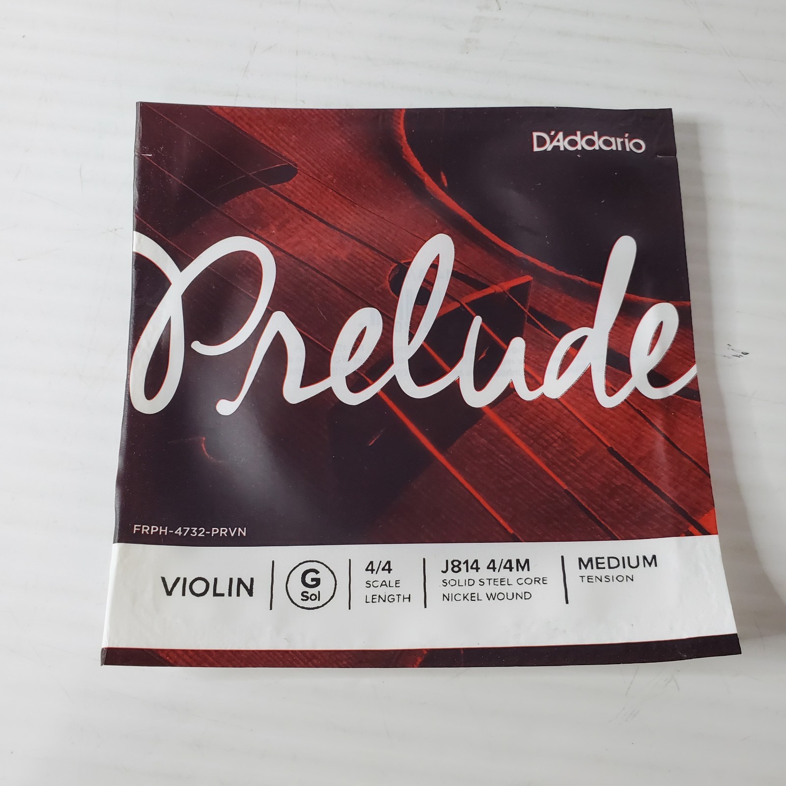 D'Addario J814 Prelude Violin 4/4 Scale Medium Tension Single G String