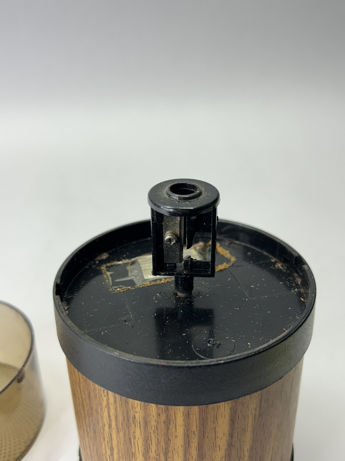 Vintage 1970s MCM Pencil Sharpener Woodgrain - untested