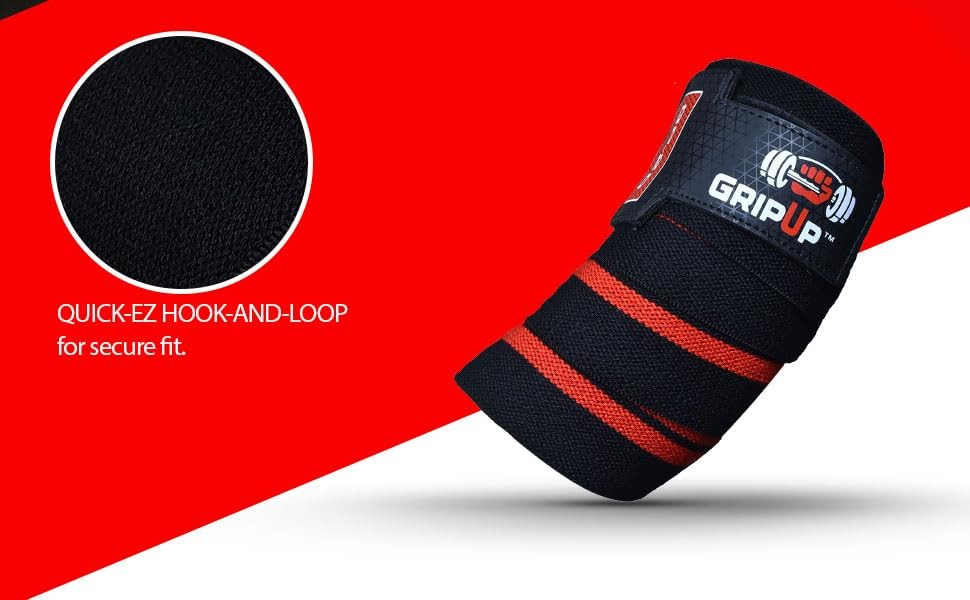 Fitness Elbow Wraps Weightlifting (Pair) 39” Adjustable Brace Joint Support P...