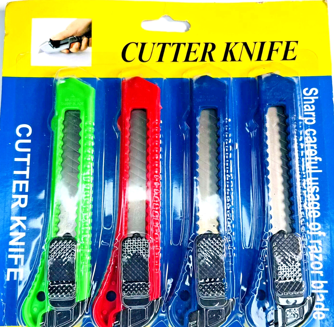 $10 (2) New Box Cutter Utility Knifes 4 Pack Retractable Blade Trim Tool Sets !