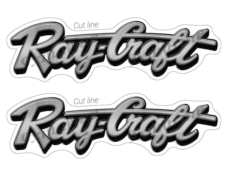 RAY CRAFT Vinyl Decal Boat Stickers 2 PC Set, 10" x 3.5"