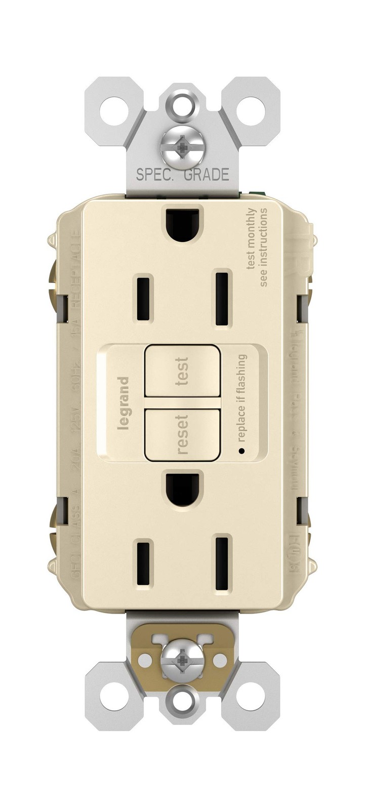 Legrand radiant 1597TRLACCD4 15 Amp GFCI Self Test Tamper Resistant Decorator...