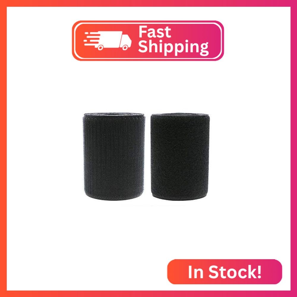 Mini Skater 4 Inch Width Black Sew on Hook Fastener Strips Non-Adhesive Back Nyl