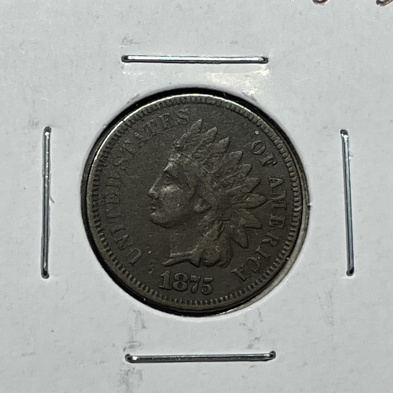 1875 Indian Head Cent Copper Coin Better Date