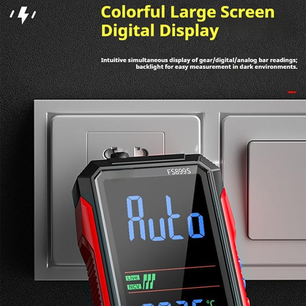 Digital Multimeter with Large Display and USB-C Rechargeable Power for Accuracy