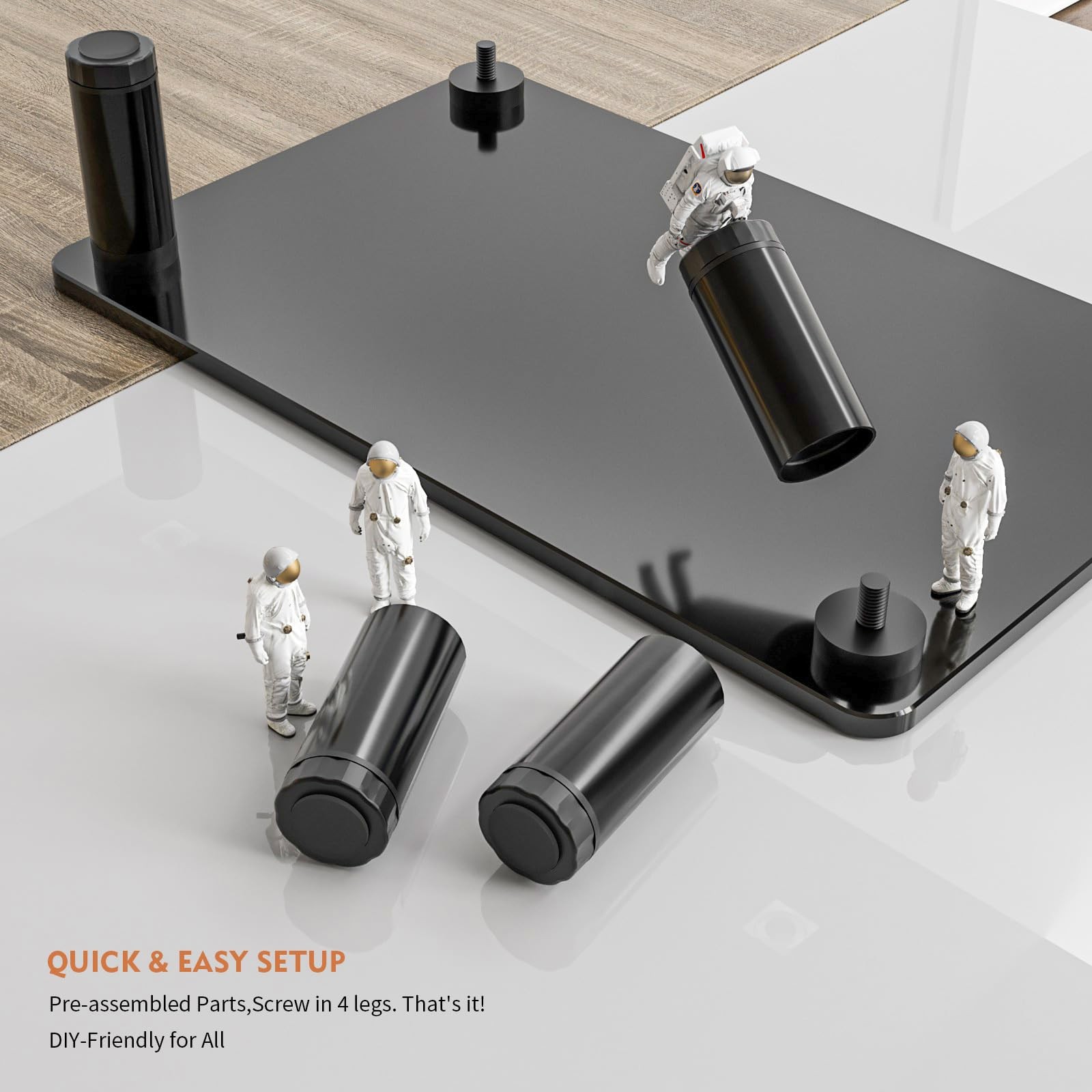 Glass Computer Monitor Stand Riser with Height Adjustable Multi Media Desktop...