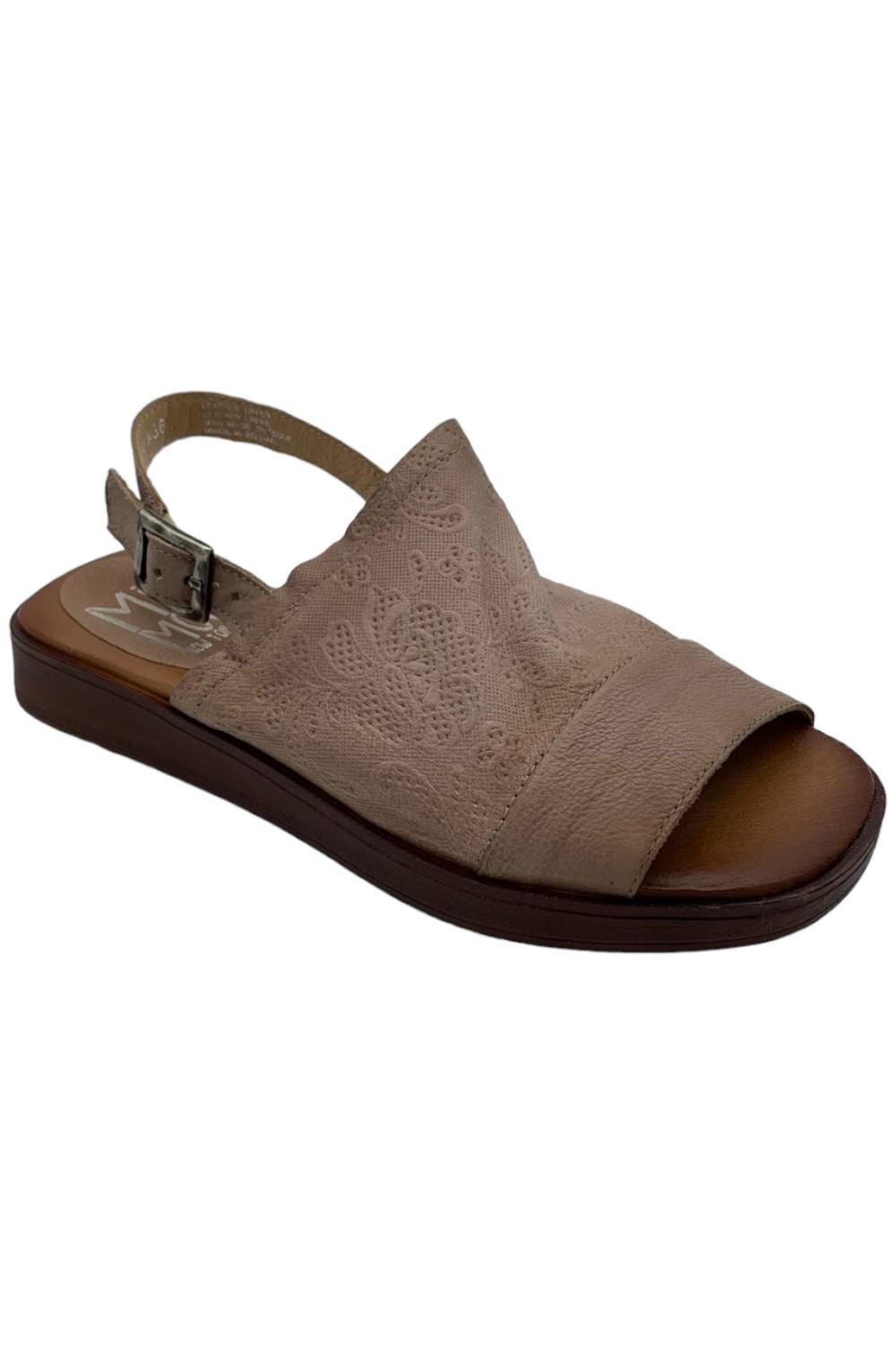 Miz Mooz Leather Ankle Strap Sandals Guava Pearl
