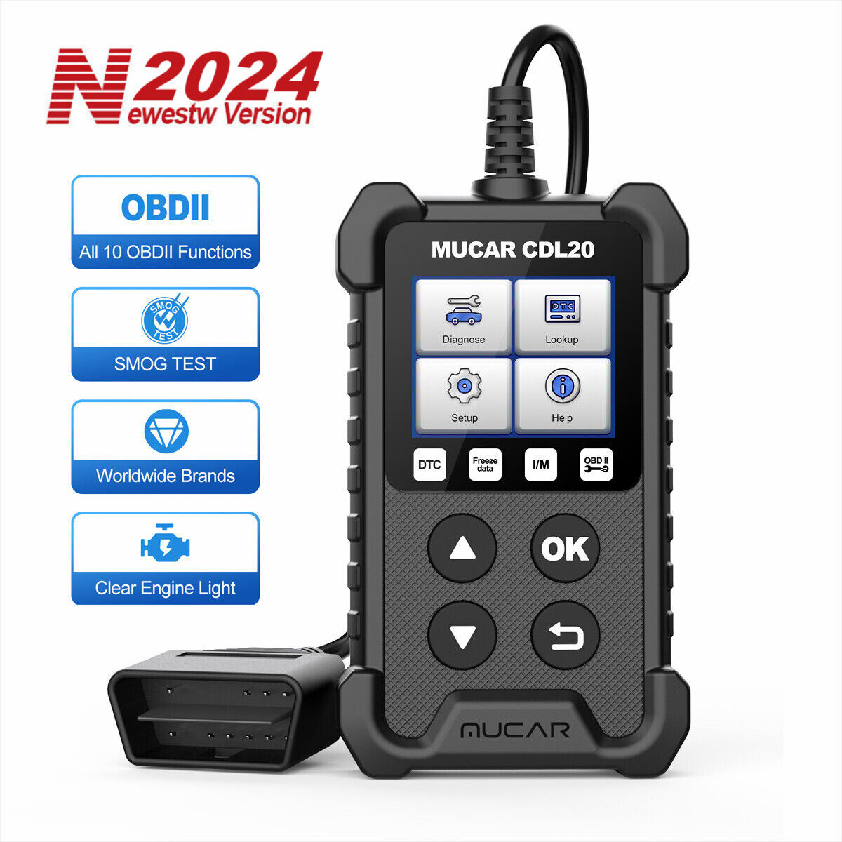MUCAR CDL20 Car OBD2 Scanner Code Reader Check Engine Fault Diagnostic Tool 2024