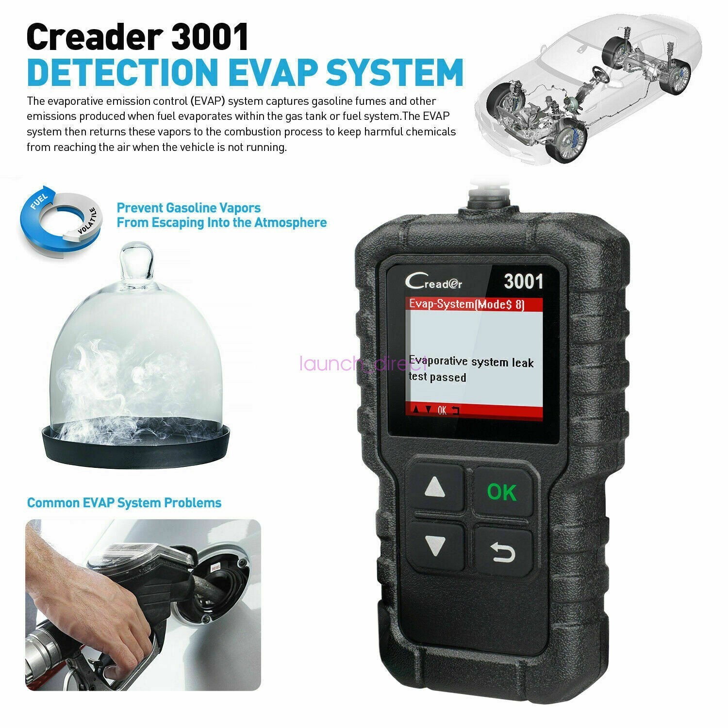 LAUNCH CR3001 OBD2 Scanner Code Reader Check Engine Light Auto Diagnostic Tool**