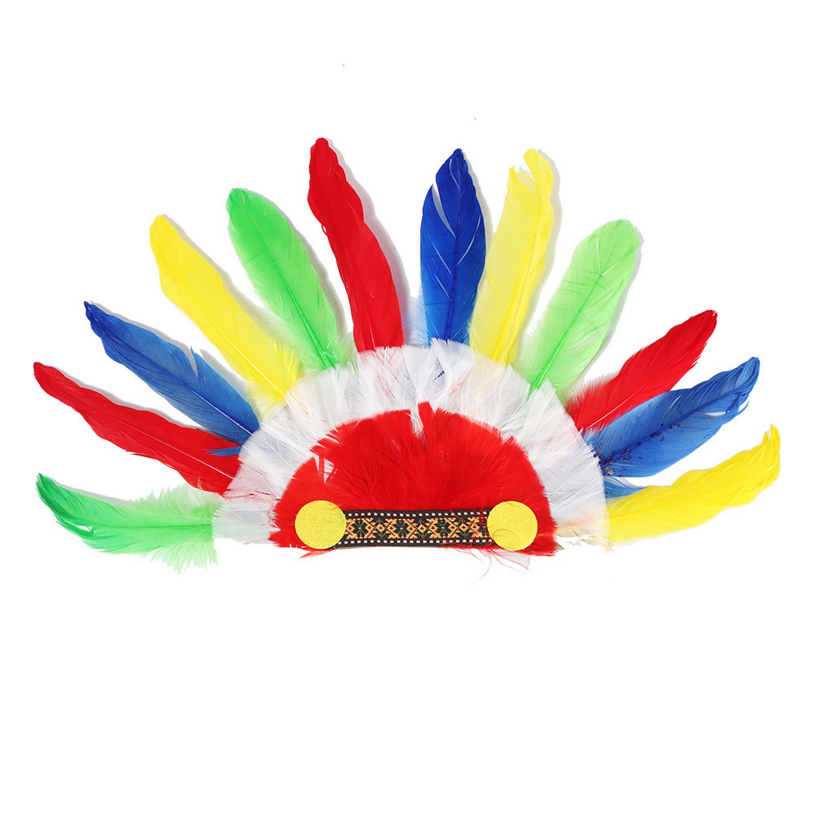 Kid Feathered Headband Stage Performance Indian Headdress Festivals Headwear