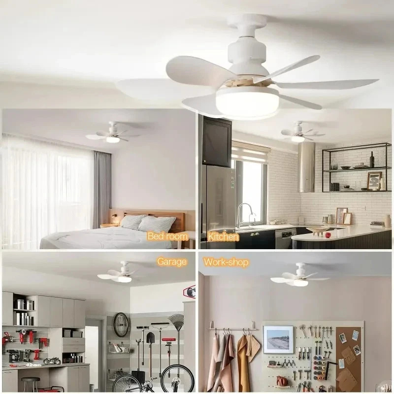 30W LED Ceiling Fan Light E27 Bulb Remote Control Dimmable 85-265V Home Lamp