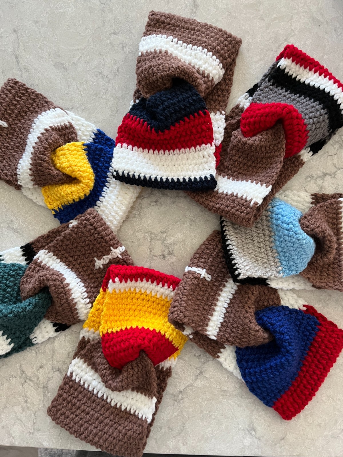 Handmade Football Teams Earband  Ear Warmers Buffalo Bills NFL Inspired Adult Sz
