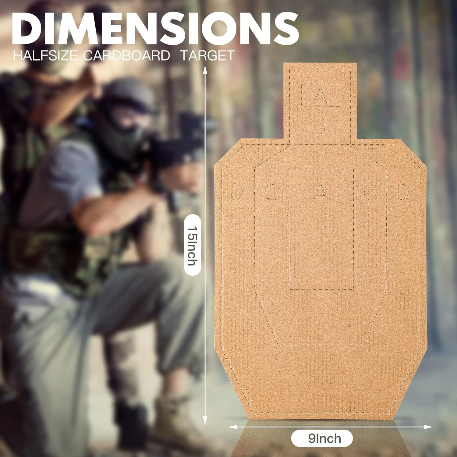 100 Pcs USPSA/IPSC/IDPA Shooting Cardboard Targets for Shooting Competition