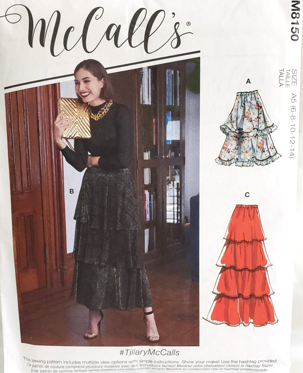 MCCALLS PATTERN 8150  SKIRTS   MISSES SIZES 6 8 10 12  14  UNCUT  FF