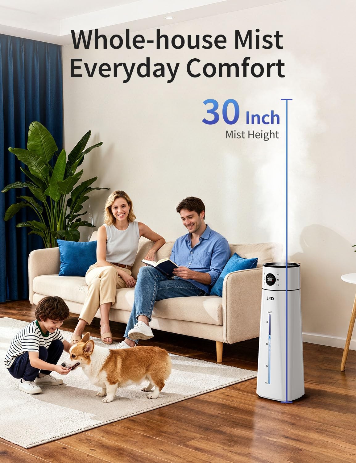 8L Cool Mist Humidifier for Large Room – Remote Control 10 Modes 40H Runtime