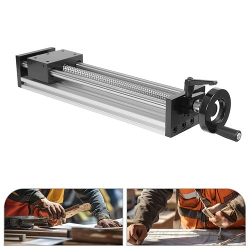 250mm Manual Sliding Table Linear Rail Guide Dual Optical Axis Ballscrew