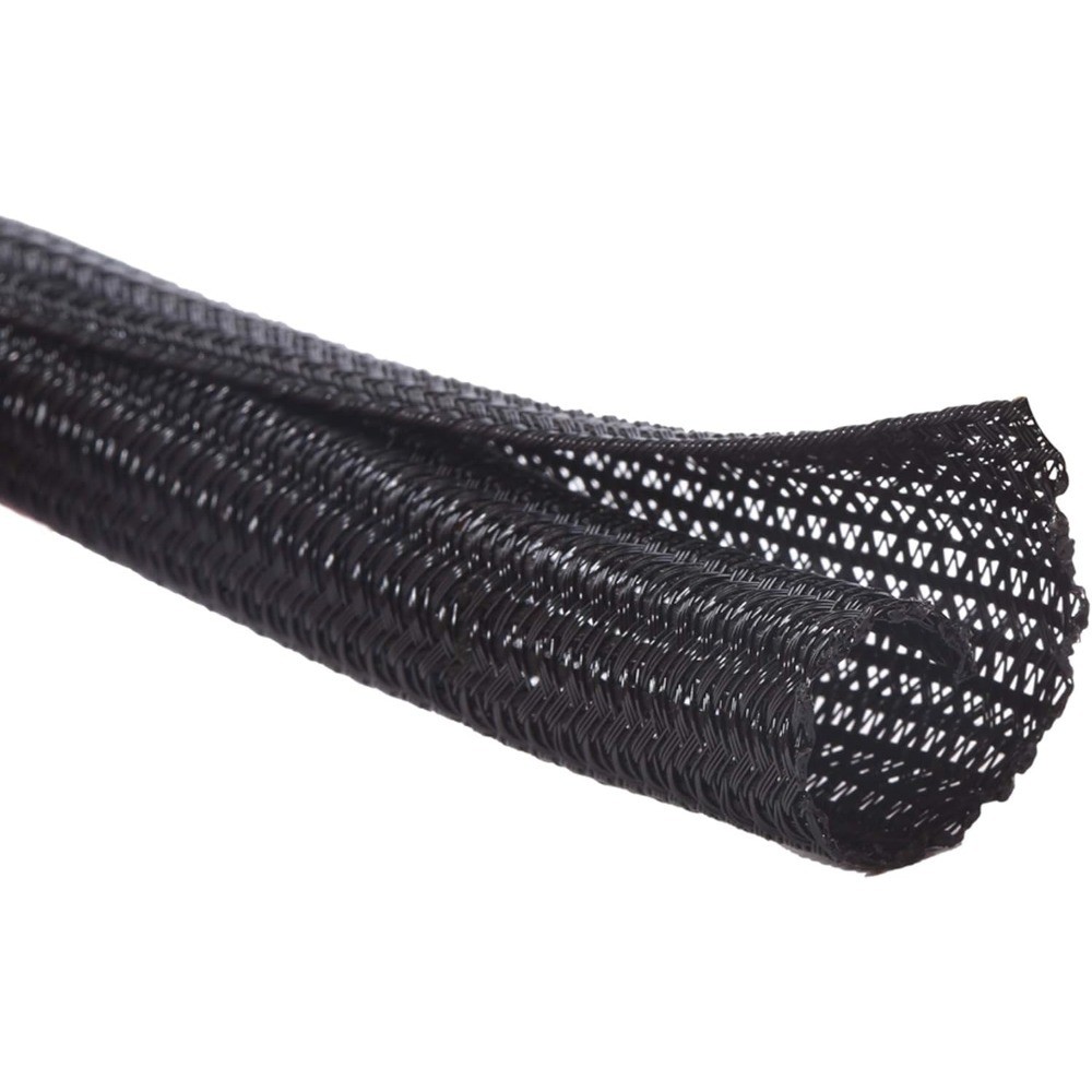 Black 10ft Cable Sleeve Split Wire Loom Tubing Protector for USB Power Cord