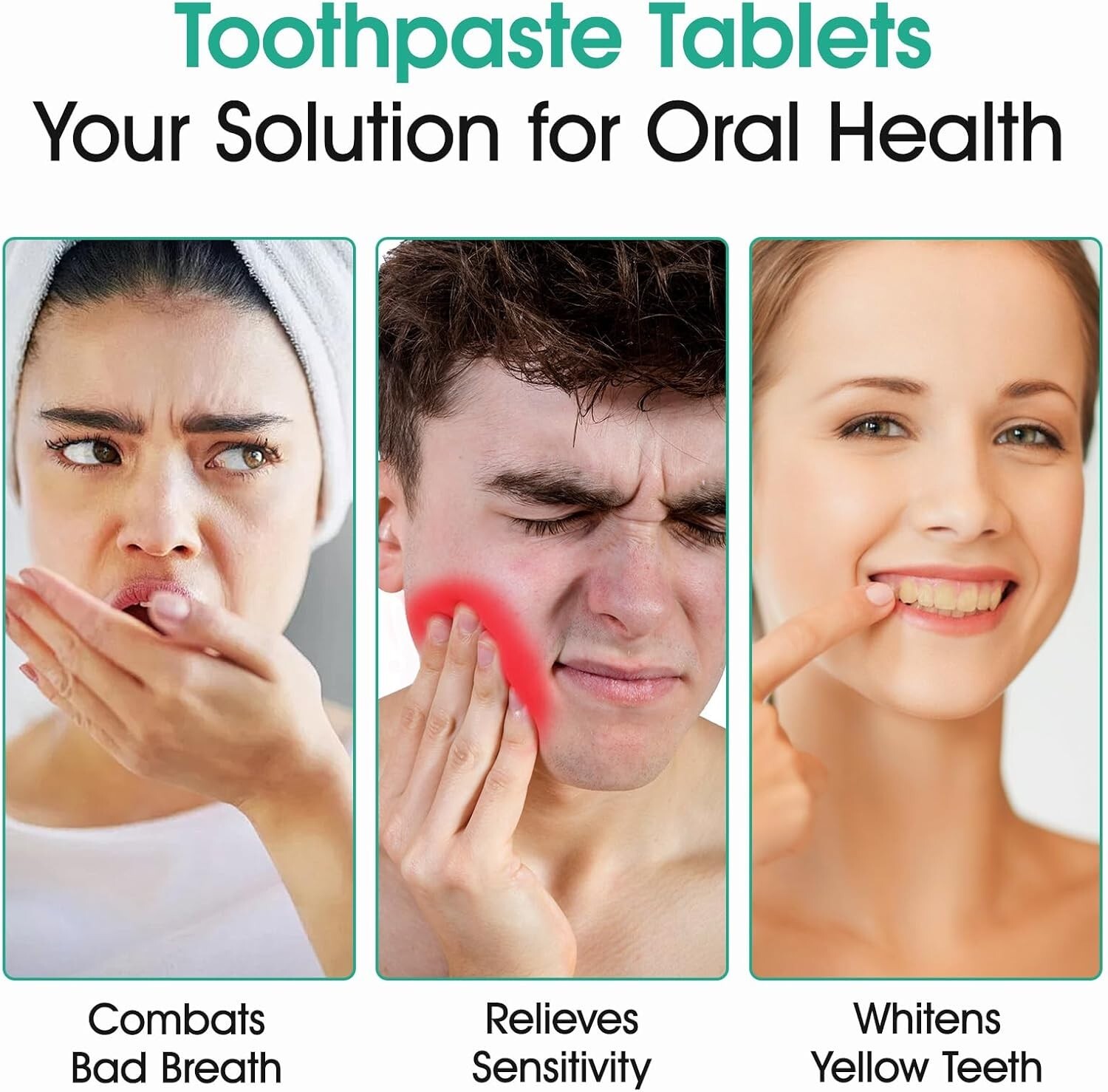 150PCS Toothpaste Tablets,Flouride Free Tablets,Sensitive...