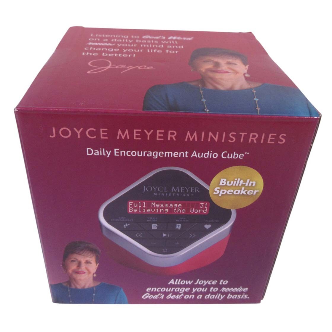 Joyce Meyer Ministries Daily Encouragement Audio Cube With Built-In Speaker New