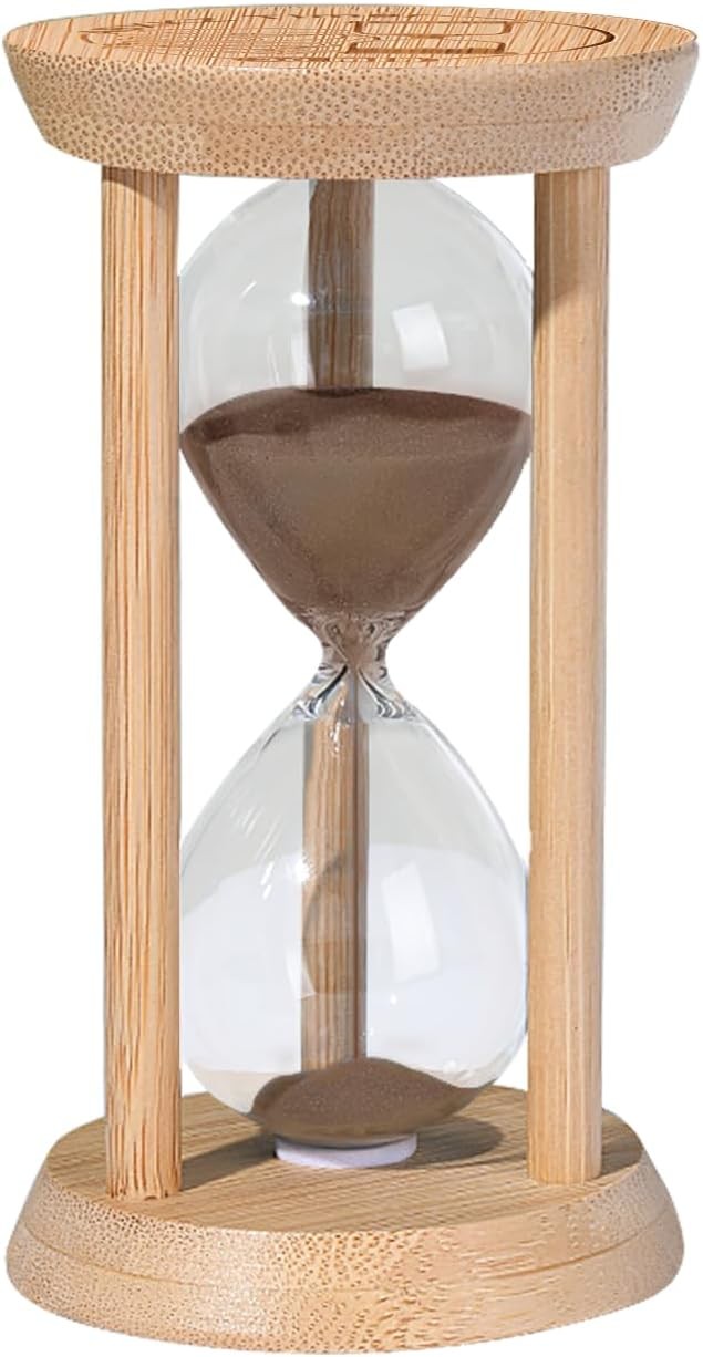 Wood Sand Timer,2 Minute Hourglass,Brown Sandglass 2 Min,Mini Sand Watch,Reloj d
