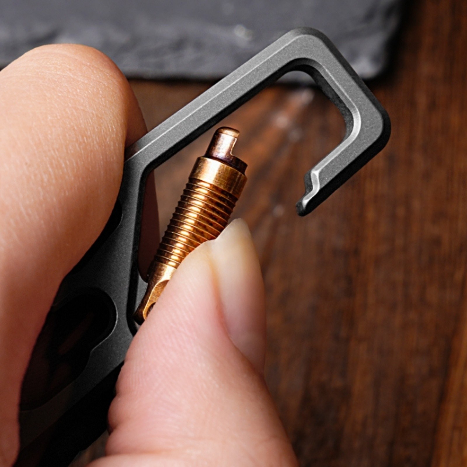 Titanium Alloy EDC Mini Pry Bar Keychain Multi Function Tool Portable