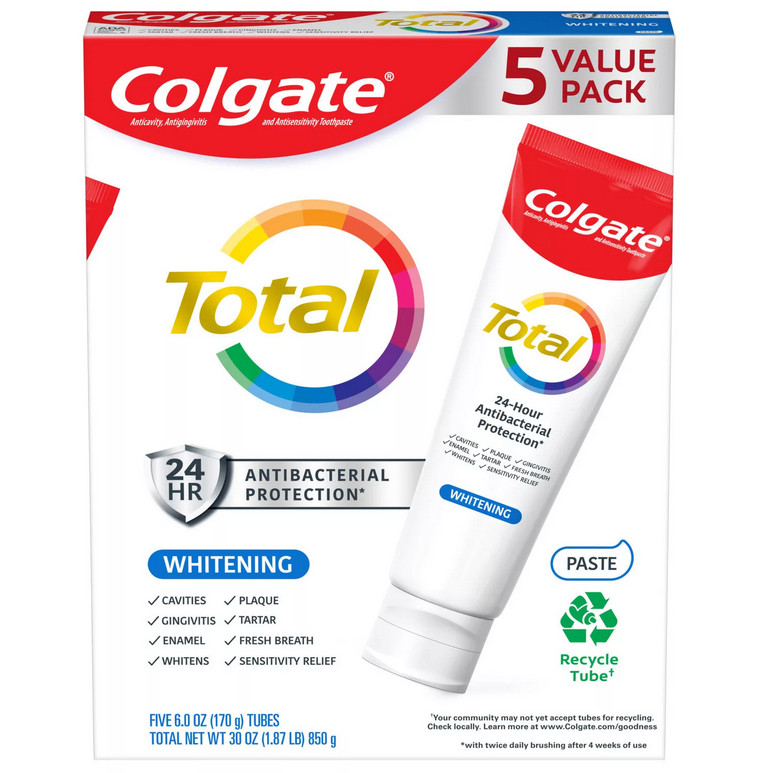 Colgate Total Whitening Toothpaste, 6 oz., 5 pk.