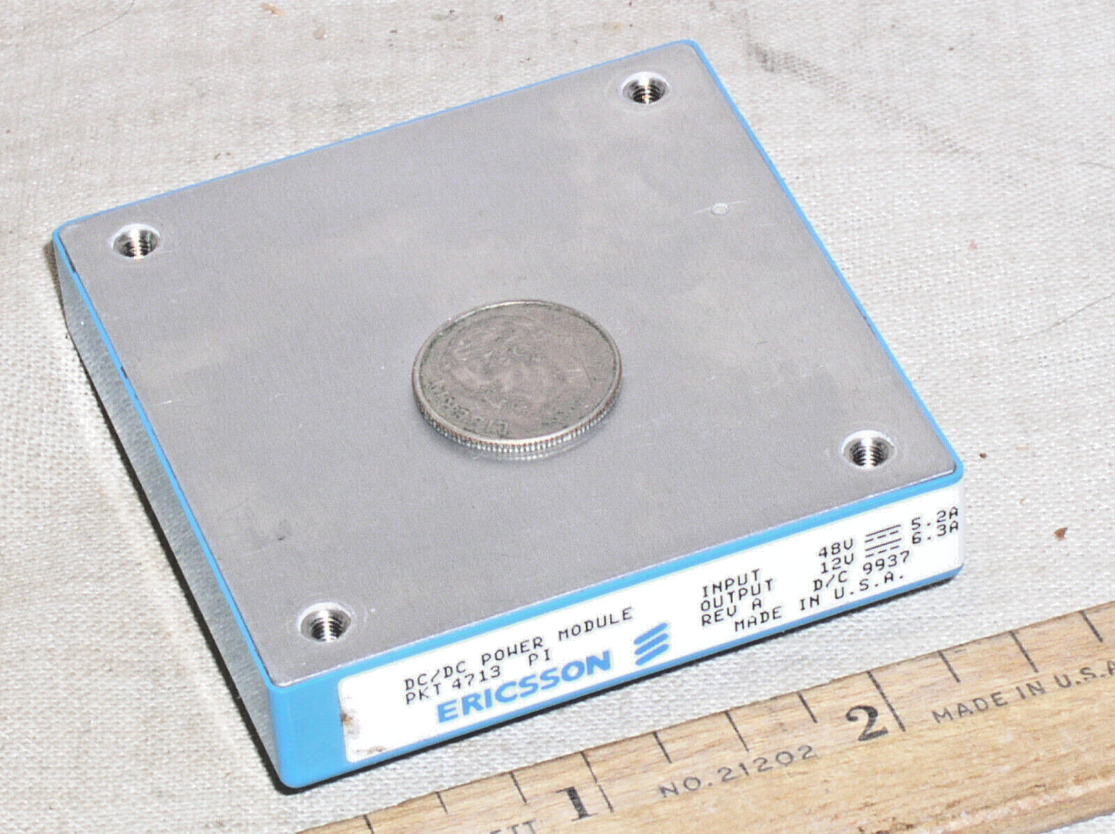 1 ERICSSON PKT4713PI 75 WATT 48-12 VOLT @6.3A 75W ADJ DC-DC CONVERTER 1/2 BRICK