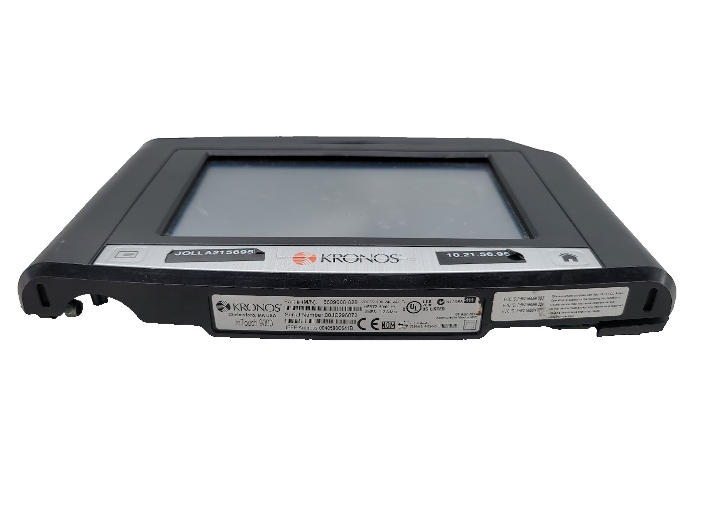 Kronos InTouch 9000 8609000-028 Bar Code Badge Reader Biometric Time Clock