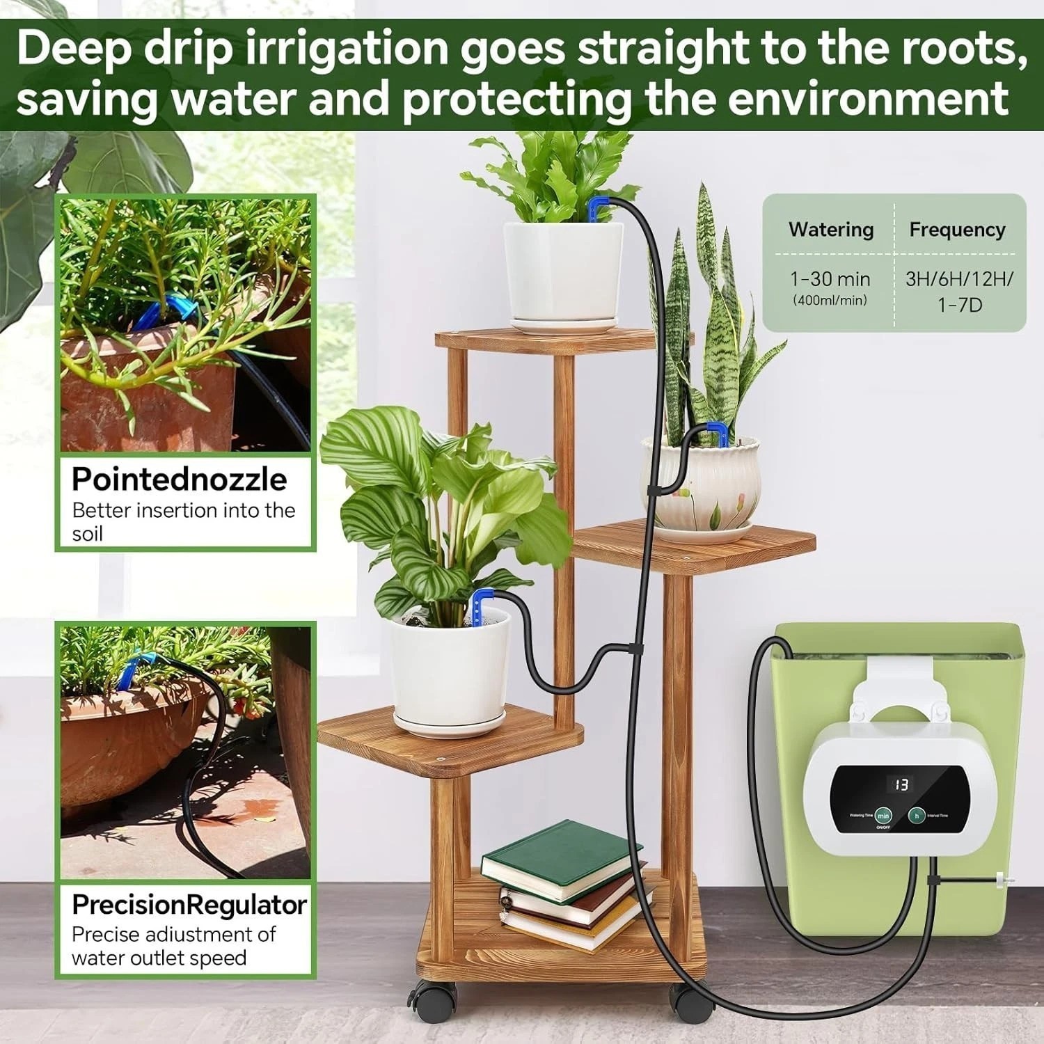 Automatic Plant Watering System - Auto Timer for Indoor/Outdoor Potted Plants