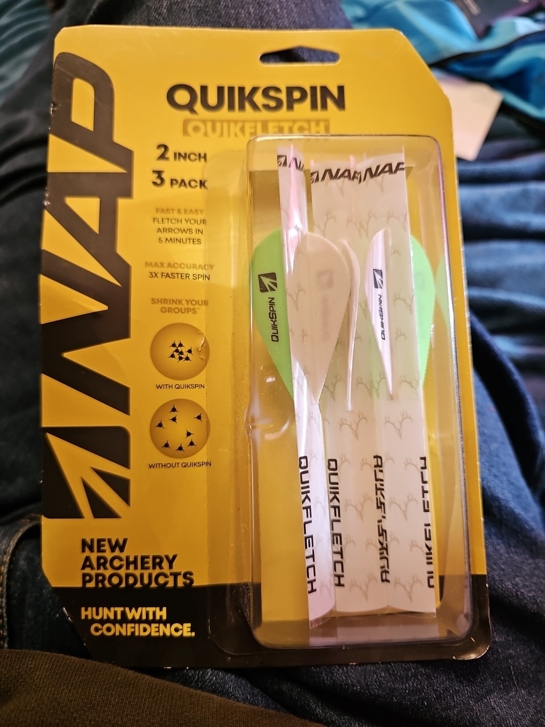 Twister Quik fletch Spin 2" NAP60635w Archery Box Hunting Arrow Grouping Feather