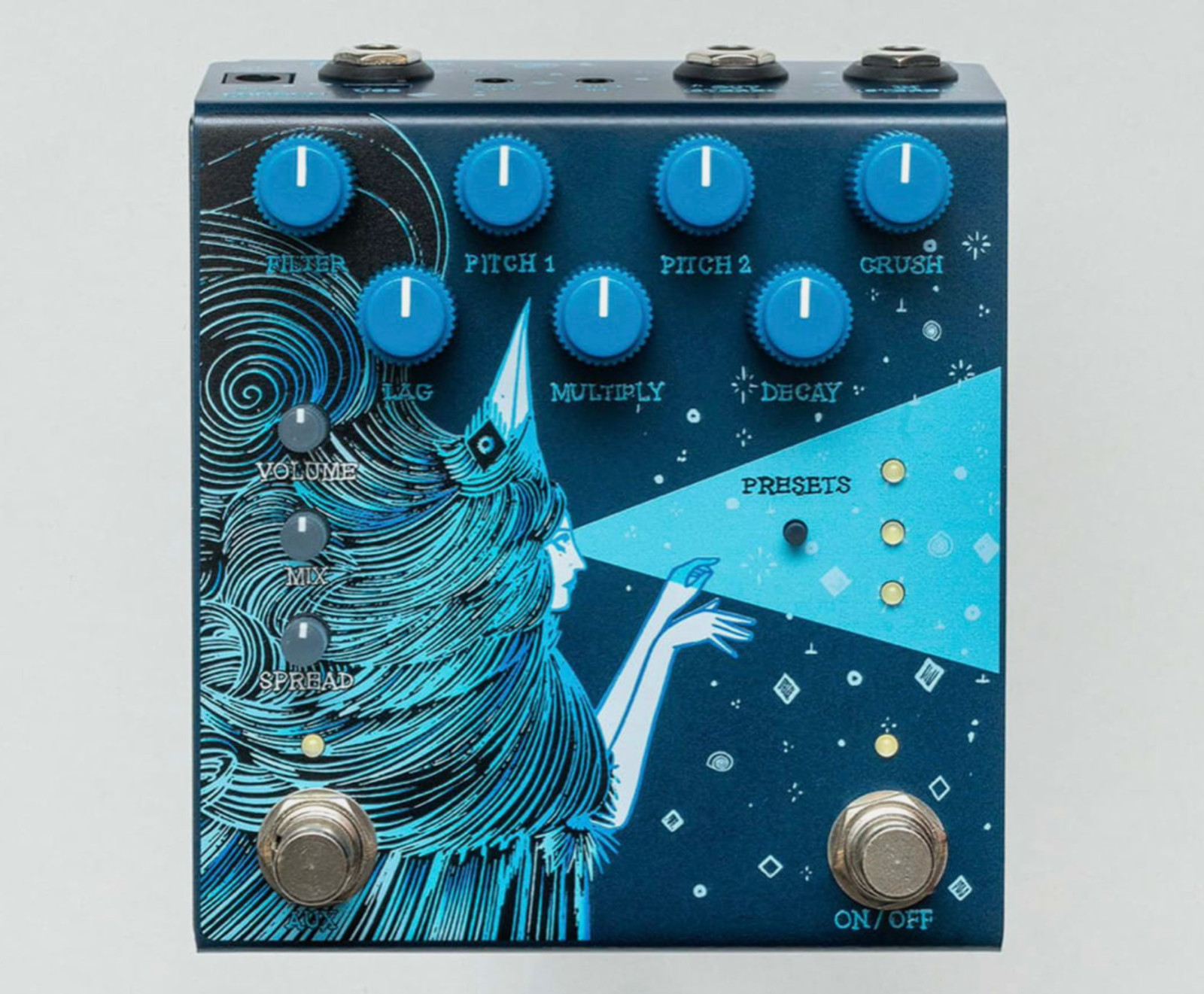 Old Blood Noise Endeavors Dark Star Stereo Soundscape Reverb Pedal -Blue – New