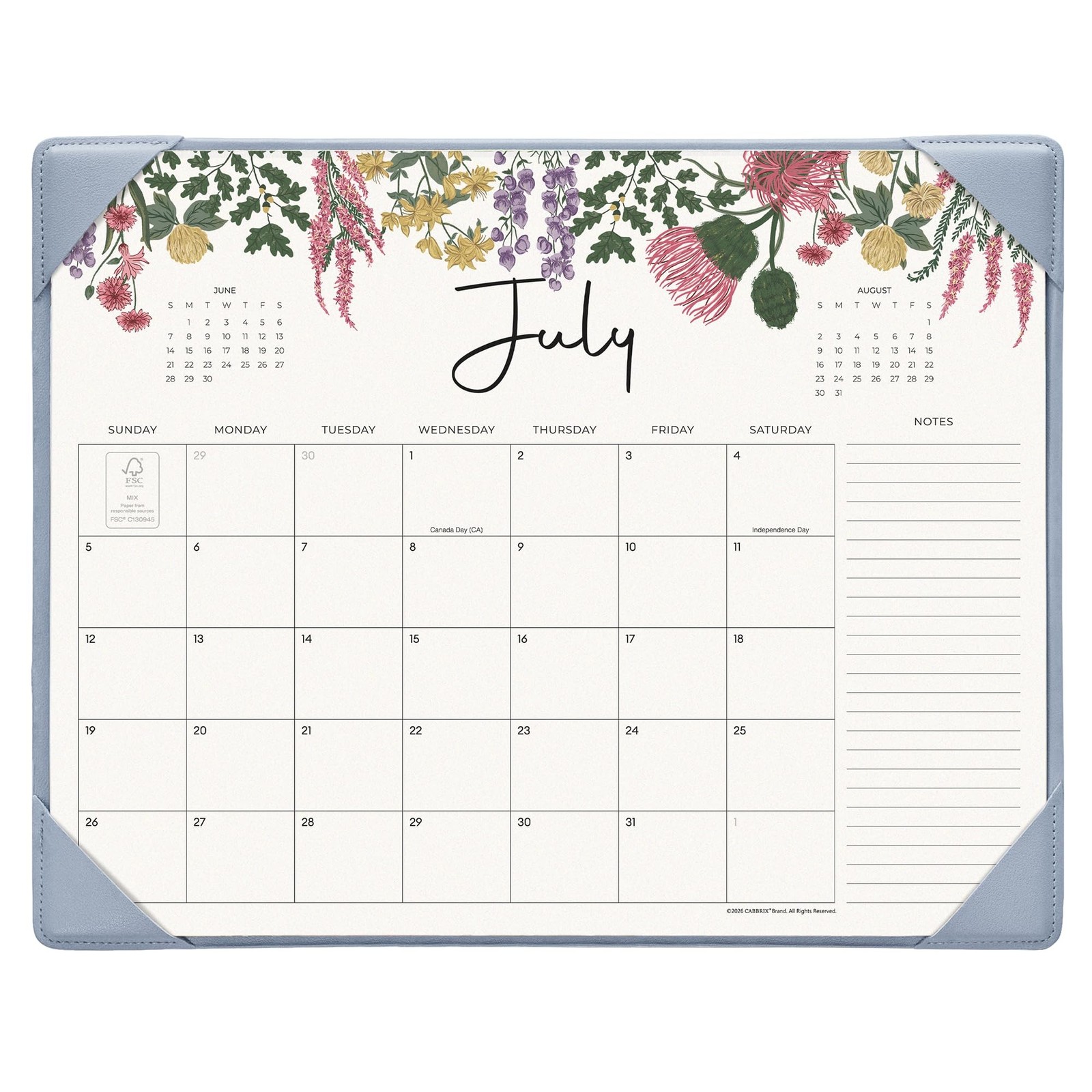 Cabbrix Desk Calendar 2026 with Desktop Mat, Desk Pad Calendar 15"x 12" from ...