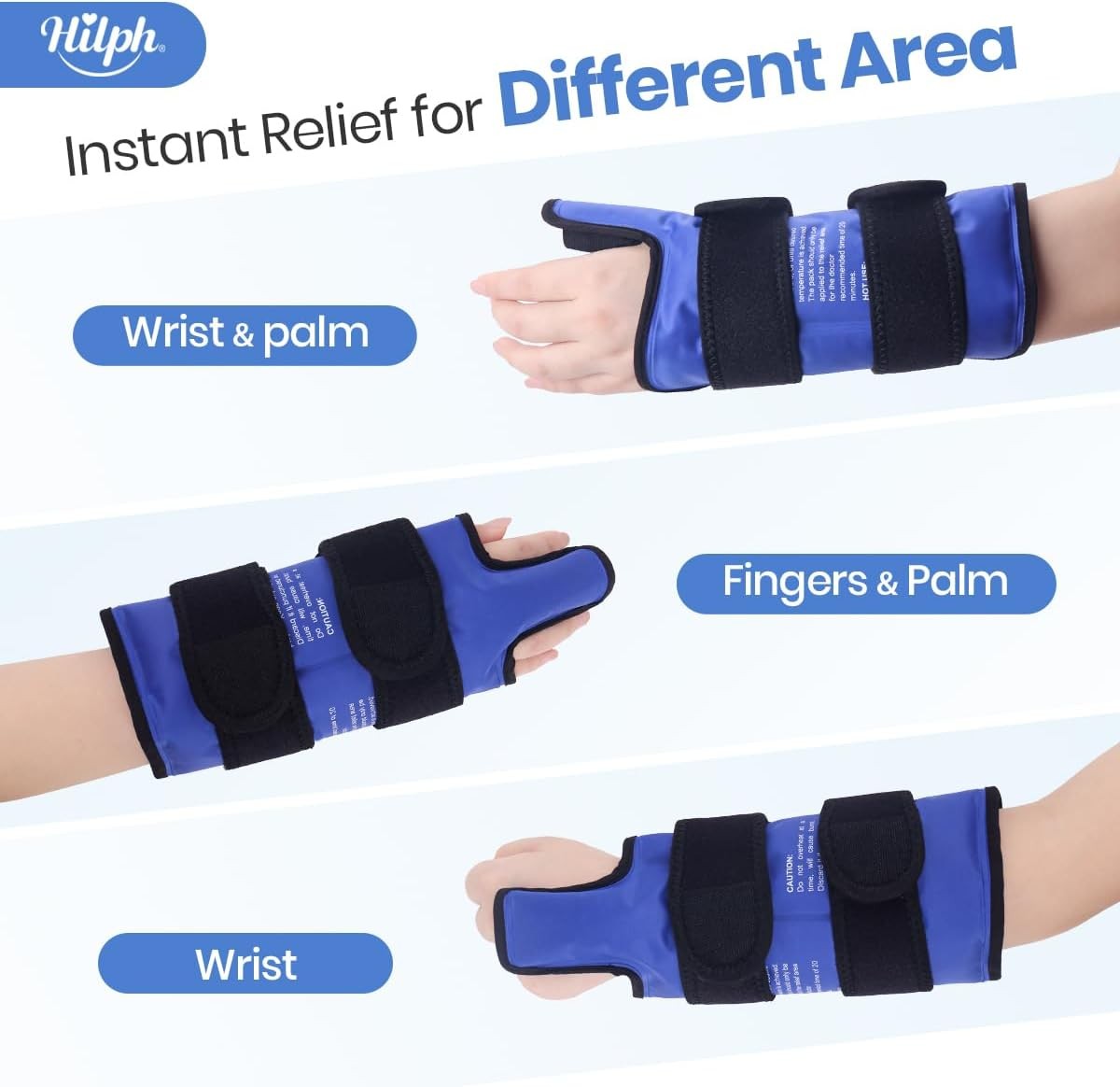 Hilph Wrist Ice Pack Wrap for Thumb & Hand & Arm with Large Extended Coverage, R
