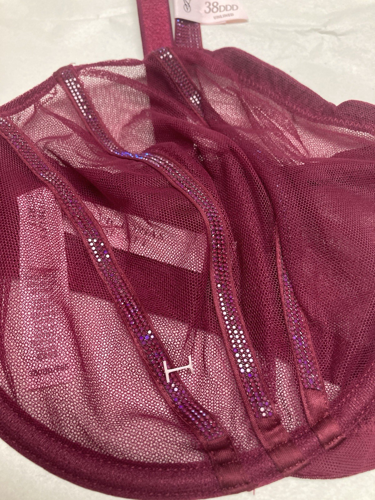 VS Bra Unlined Underwire Sparkle Strap Size 38 DDD