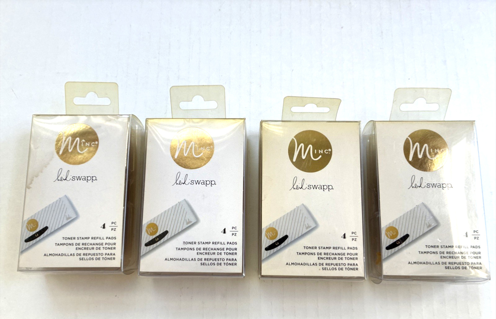 4 Unopened Heidi Swapp Minc Toner Stamp Refill Pads, 16 Total
