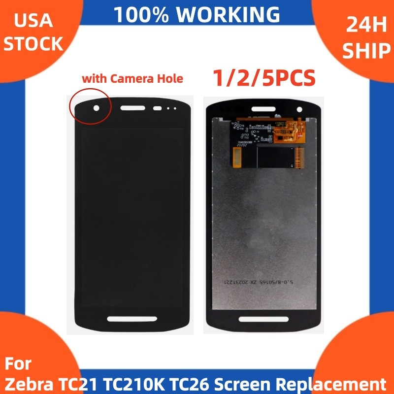 100% For Zebra TC21 TC210K TC26 1-5PCS LCD Display Touch Screen Digitizer lot