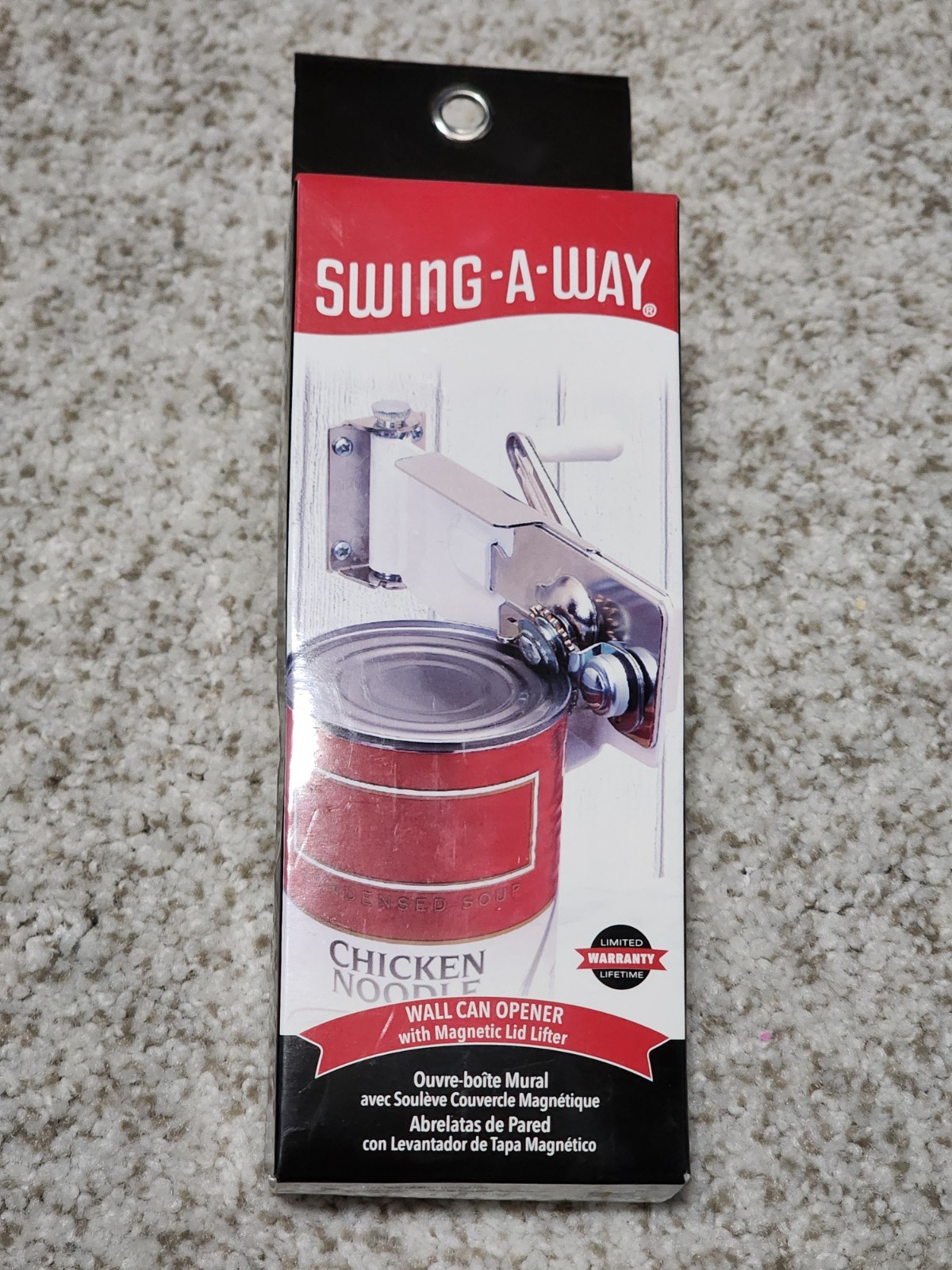 SWING-A-WAY Wall Mount CAN OPENER White Hand Crank Magnet Swing Away AMCO 609WH