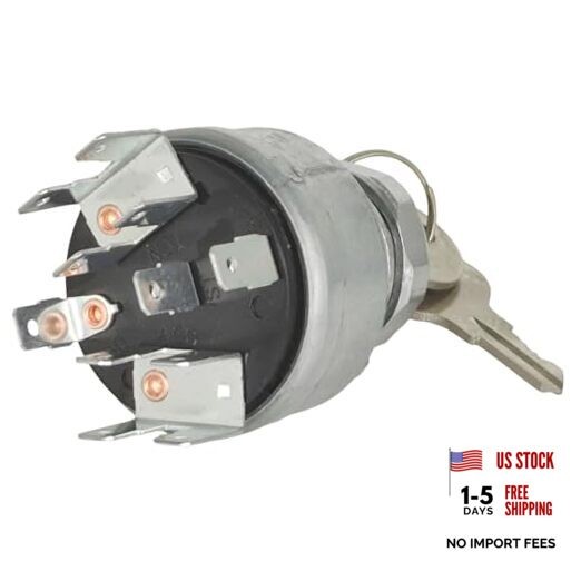 31-114 Ignition Switch w/ 2 Keys Compatible with Pollak 31-114P 4 Position