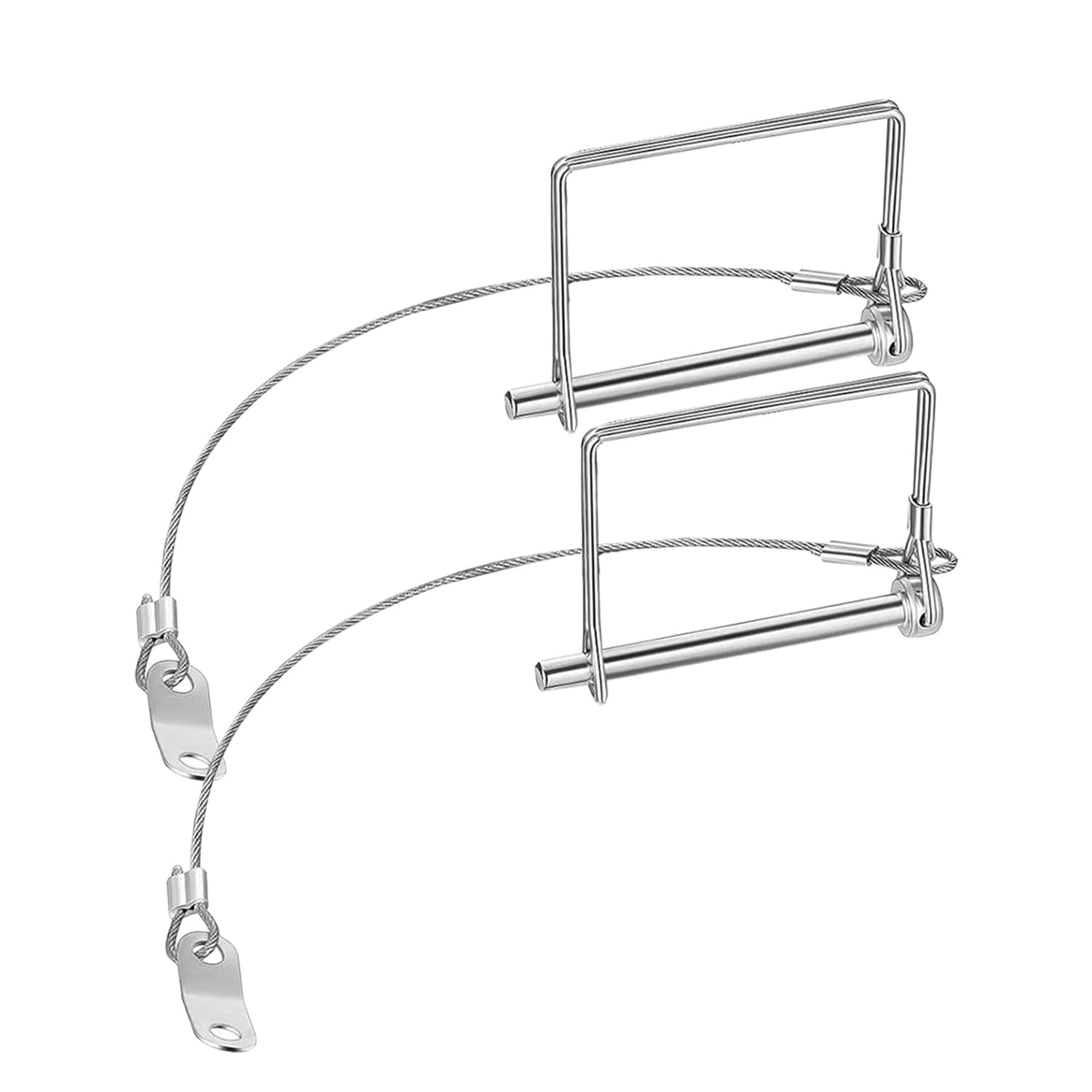 2 Pack 1/4"x4" Trailer Coupler Pin with Anti-Loss Cable, 1/4x4inch, Silver