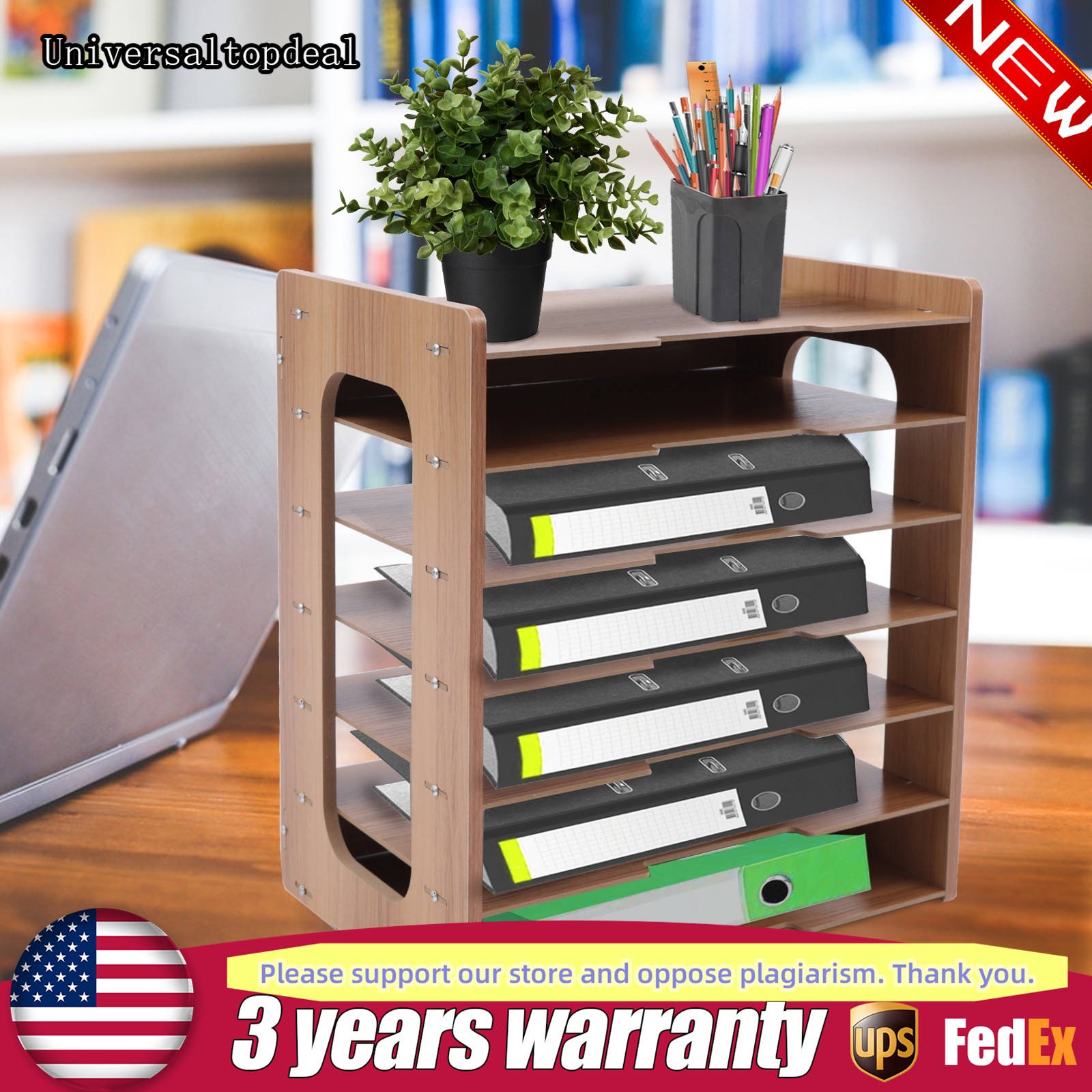 Desktop Organizer Paper File Holder For Home & Office Document Storage Rack