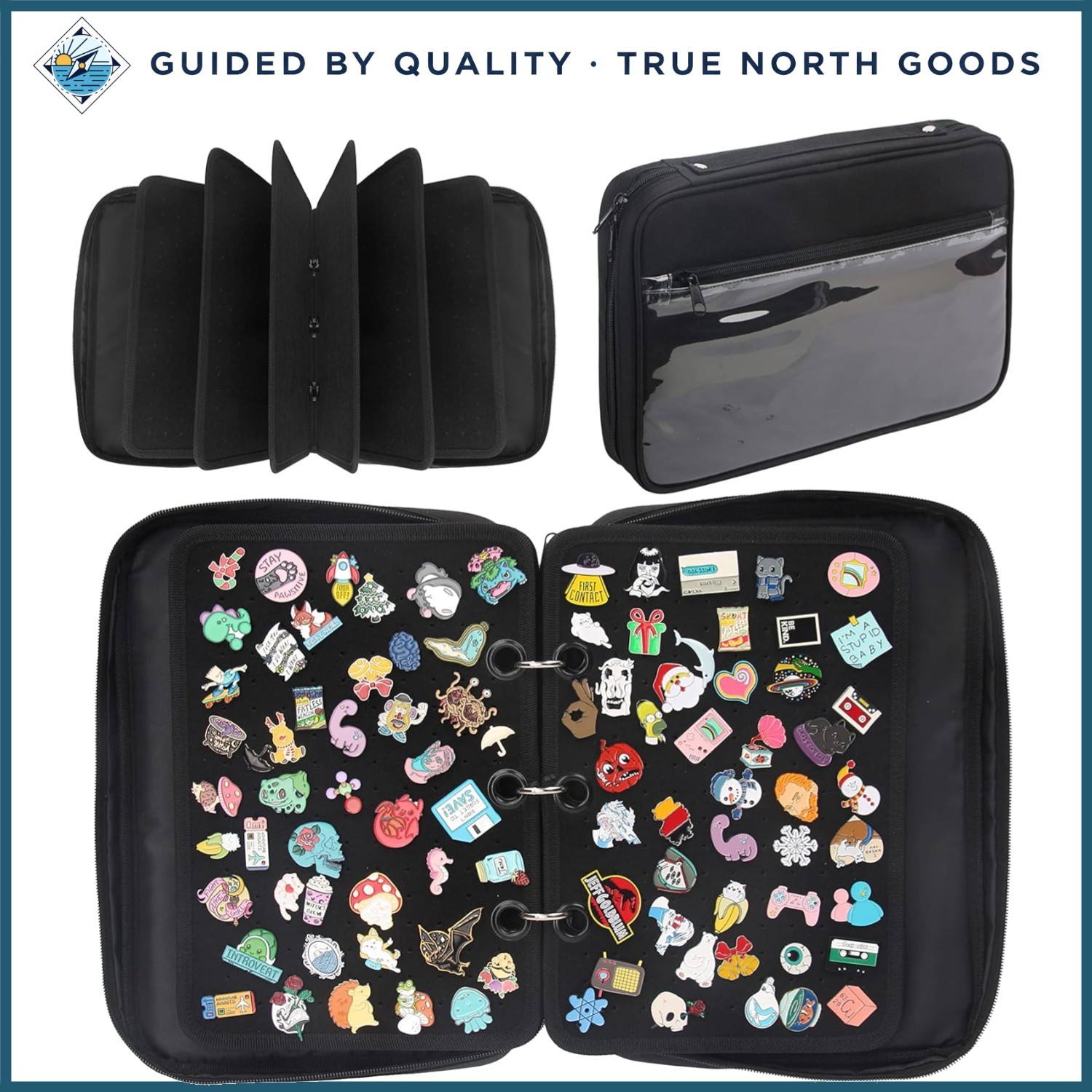 Enamel Pin Display Case with 6 Pages for Collecting and Organizing Pins